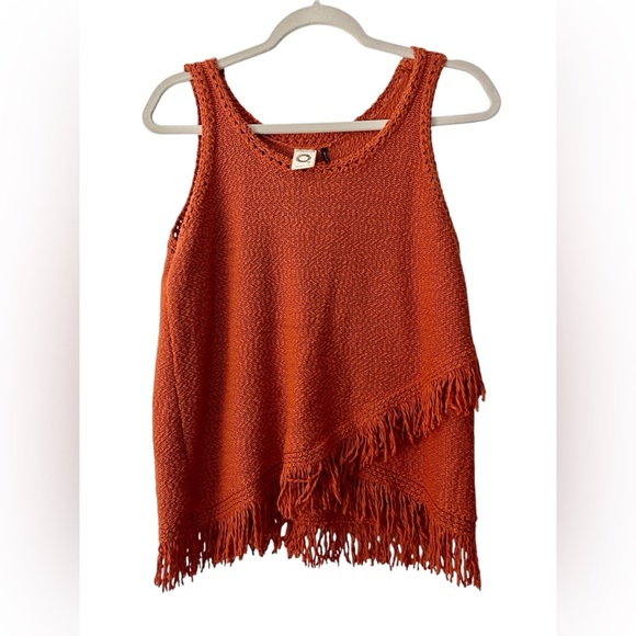 Anthropologie, Akemi + Kin terracotta color fringe sweater size small - Picture 1 of 4